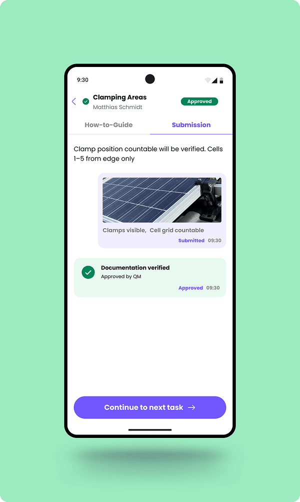 Closing loop: approved state